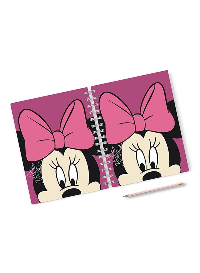 A4 Minnie Mouse Face Hard Notebook Multicolour