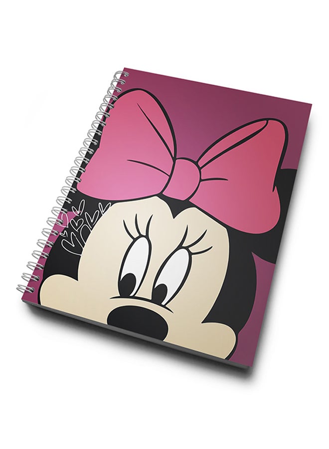 A4 Minnie Mouse Face Hard Notebook Multicolour