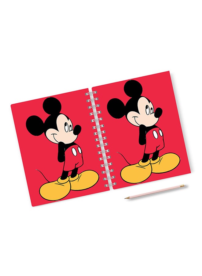 A4 Cute Mickey Mouse Hard Notebook Red