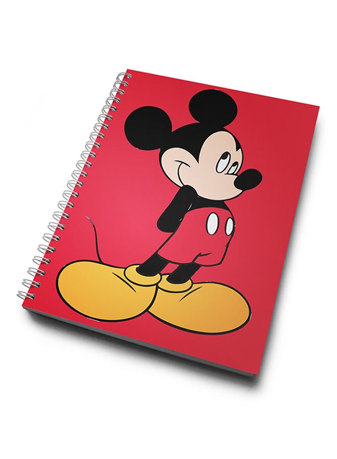 A4 Cute Mickey Mouse Hard Notebook Red
