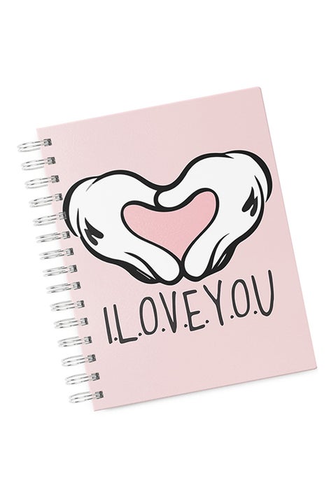 A4 Hard Notebook Pink/White