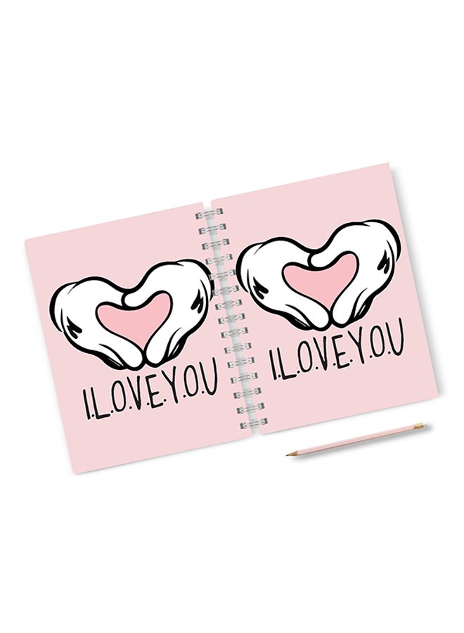 A4 Hard Notebook Pink/White