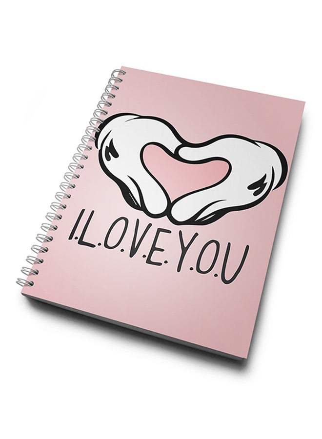 A4 Hard Notebook Pink/White