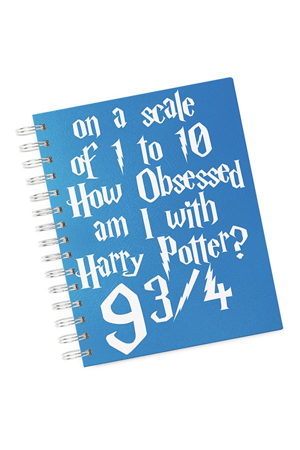 A4 Black Quote Solemnly Swear Hard Notebook Blue