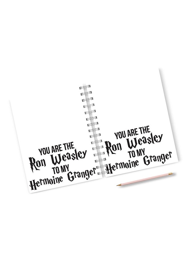 A4 Hogwarts Alumni Hard Notebook White