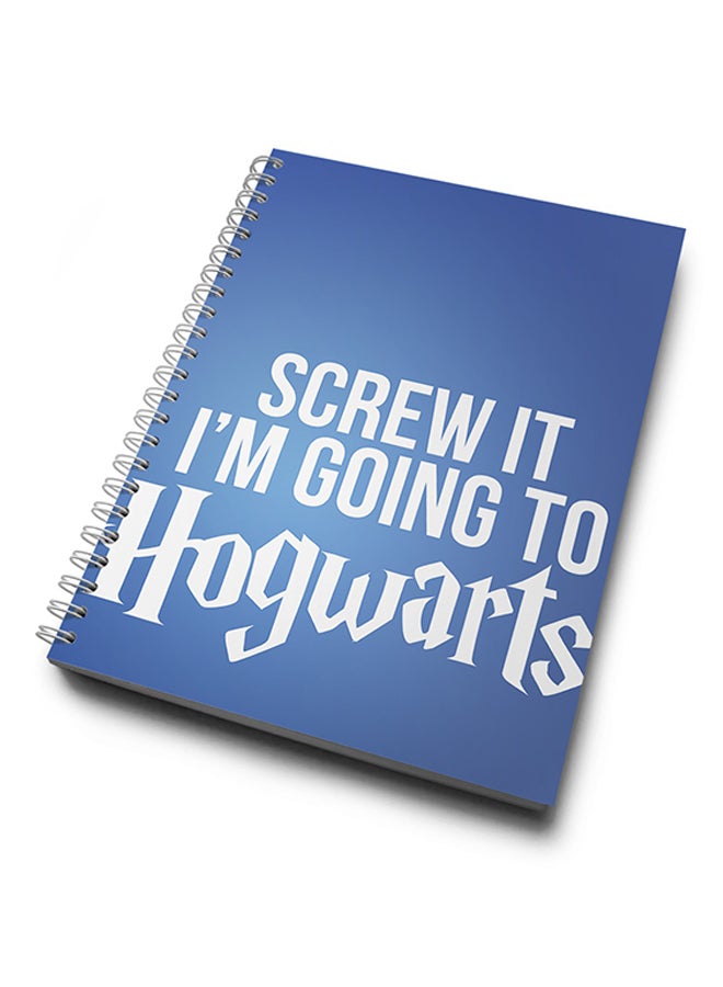 A4 Hogwarts Hard Notebook Blue