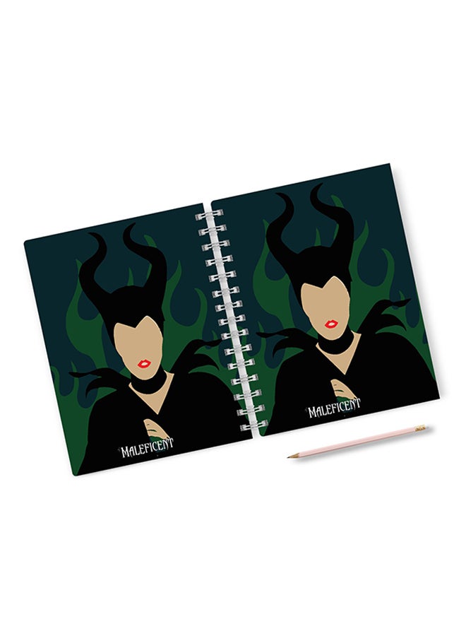 A4 Maleficent Hard Notebook Multicolour