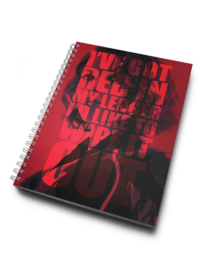 A4 Black Widow Quote Hard Notebook Red/Black
