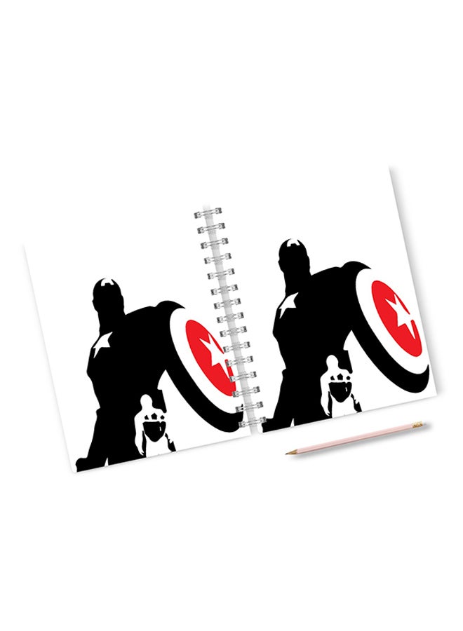 A4 Avengers Minimal Style Hard Notebook Black/Red/White