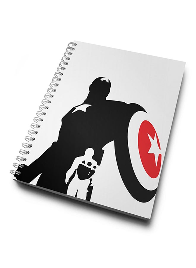 A4 Avengers Minimal Style Hard Notebook Black/Red/White