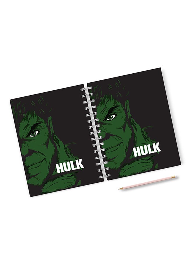 A4 Hulk Retro Cartoon Hard Notebook Green/Black