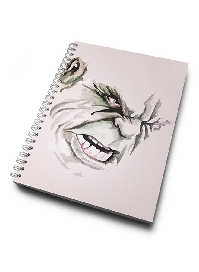 A4 Hulk Face Hard Notebook White/Grey/Black