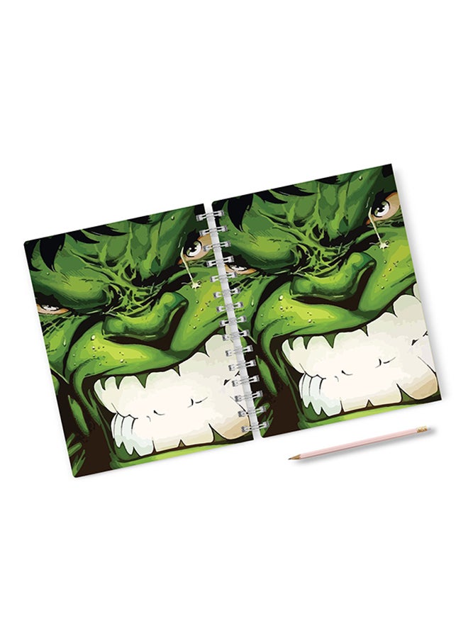 A4 Angry Detail Hulk Hard Notebook Multicolour
