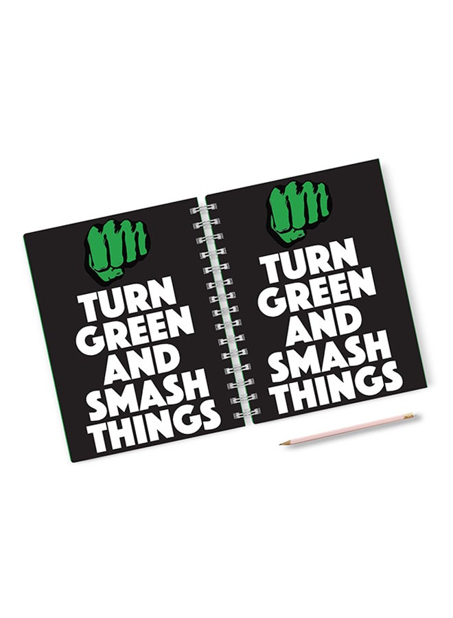 A4 Hard Notebook Black/White/green