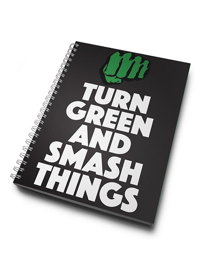 A4 Hard Notebook Black/White/green