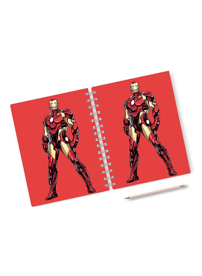 A4 Iron Man Minimal Hard Notebook Red