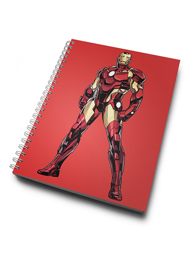 A4 Iron Man Minimal Hard Notebook Red