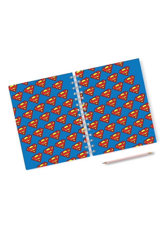 A4 Superman Pattern Hard Notebook Multicolour