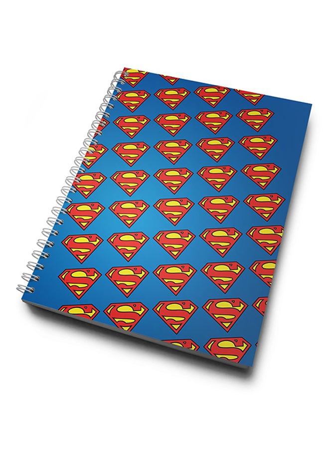 A4 Superman Pattern Hard Notebook Multicolour
