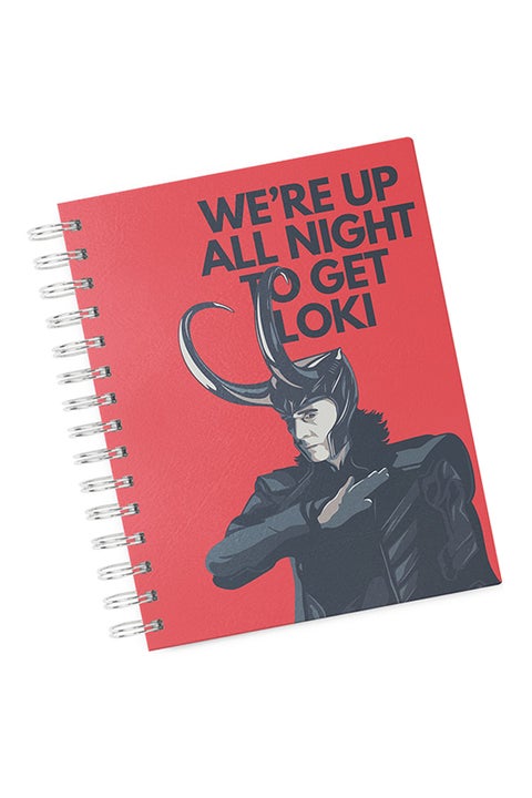 A4 Loki quote Hard Spiral Notebook Multicolour Red/Black