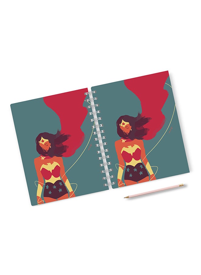 A4 Minimal Wonder Woman Muted Hard Notebook Multicolour