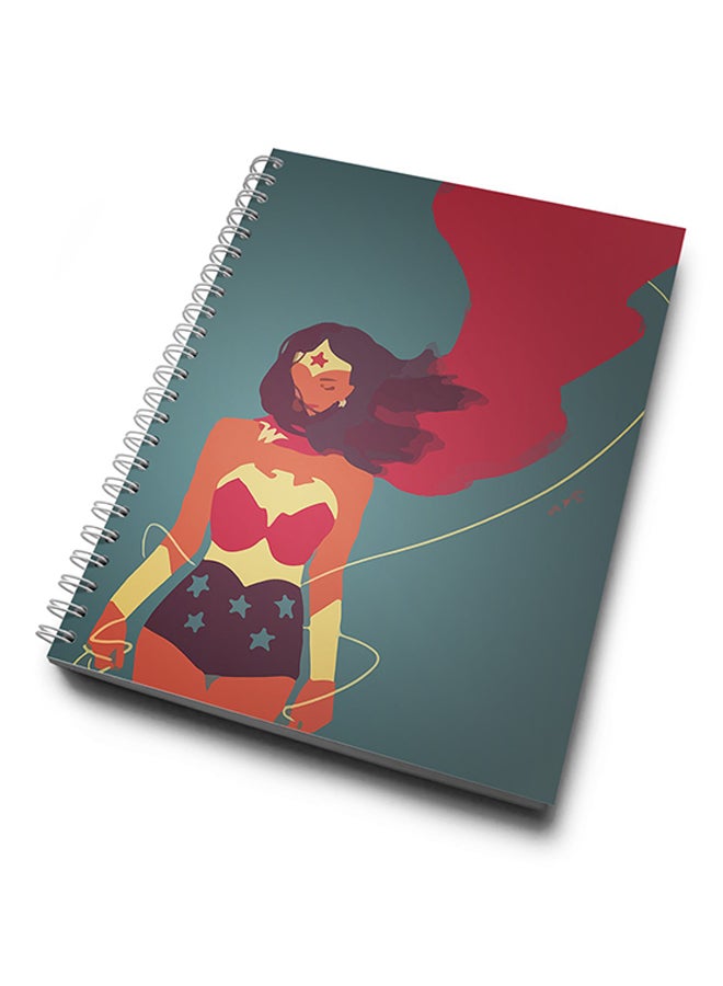 A4 Minimal Wonder Woman Muted Hard Notebook Multicolour