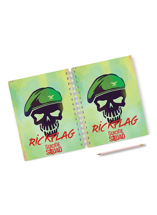 A4 Rick Flag Hard Notebook Green