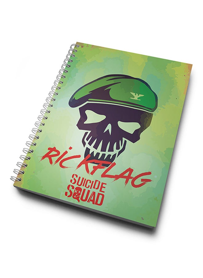 A4 Rick Flag Hard Notebook Green