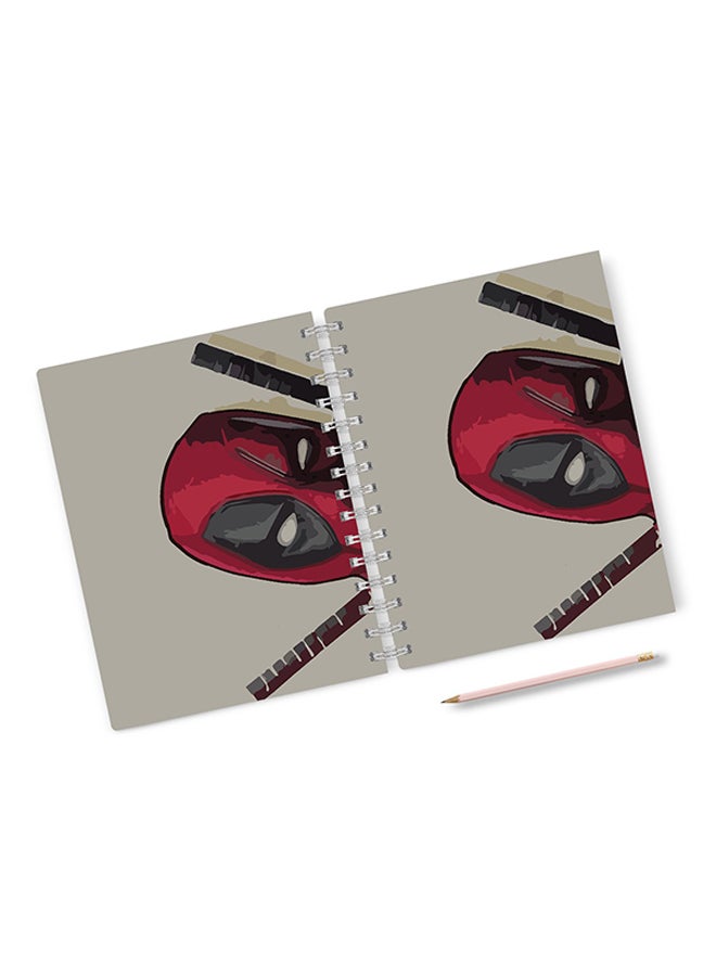 A4 Deadpool Hardcover Notebook Grey/Red/Black
