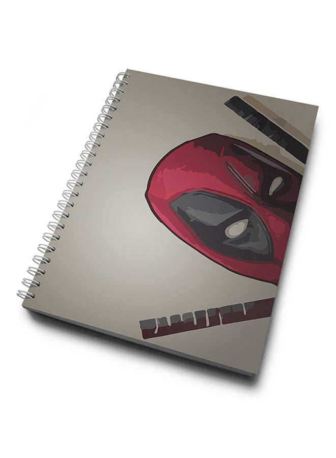 A4 Deadpool Hardcover Notebook Grey/Red/Black