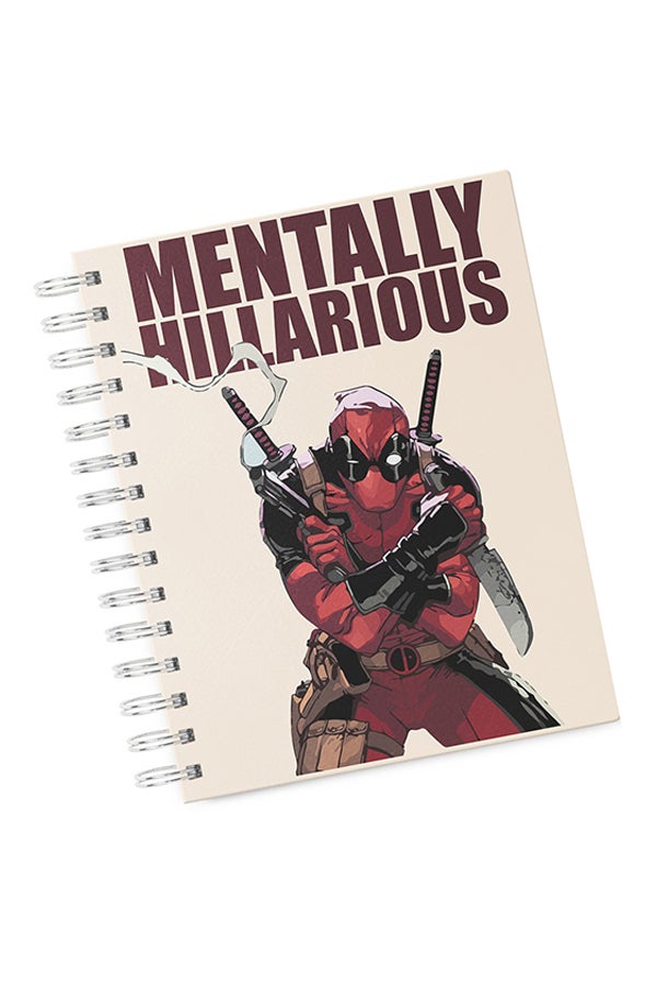 A4 Dead Pool Quote Printed Hard Cover Notebook Red/Black/Beige