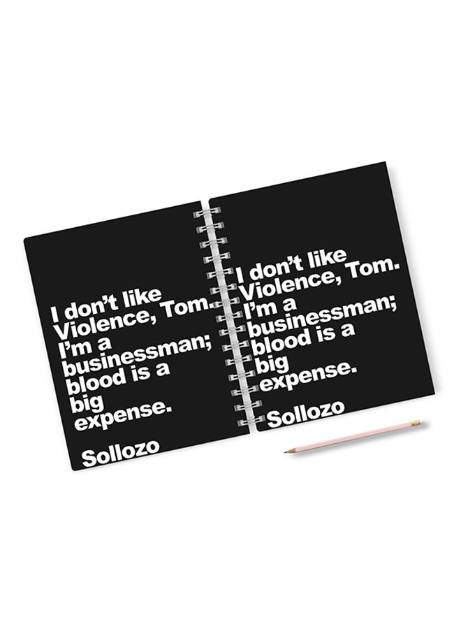 A4 Movie Quote Hard Notebook Black/White