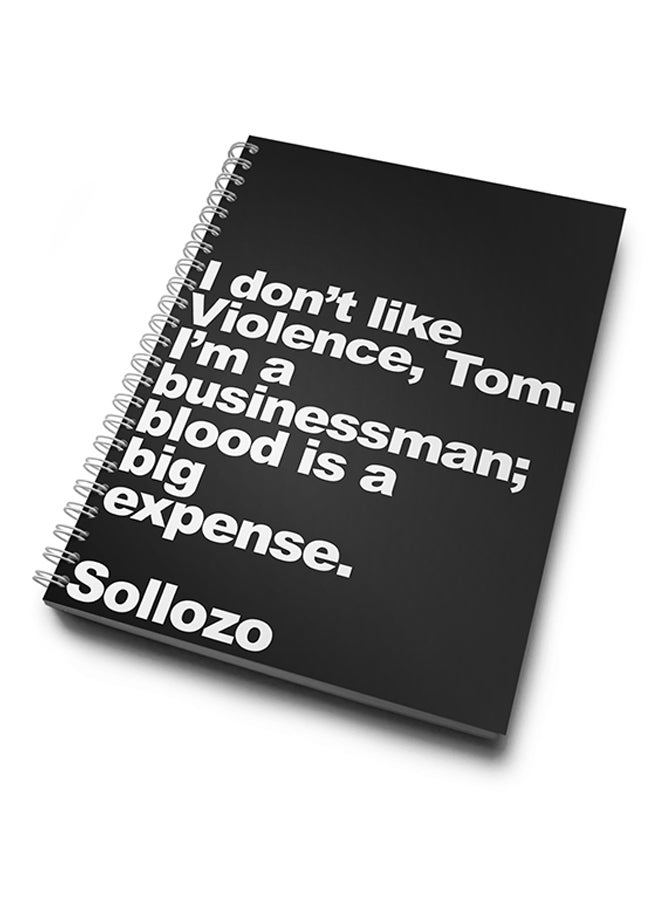 A4 Movie Quote Hard Notebook Black/White