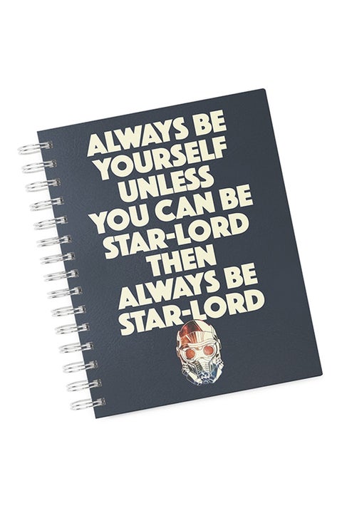A4 English Phrase Hardcover Notebook Black/Light Yellow/Red