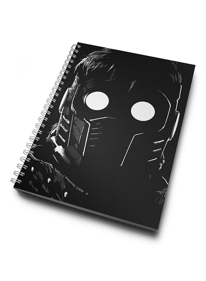 A4 Movie Character Groot Theme Hard Notebook Black/White