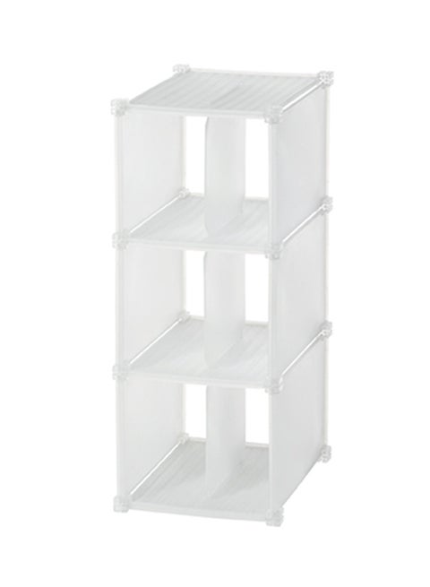 3 Layered Shoe Storage Grid White W10.43 X D13.78 X H25.39 inch