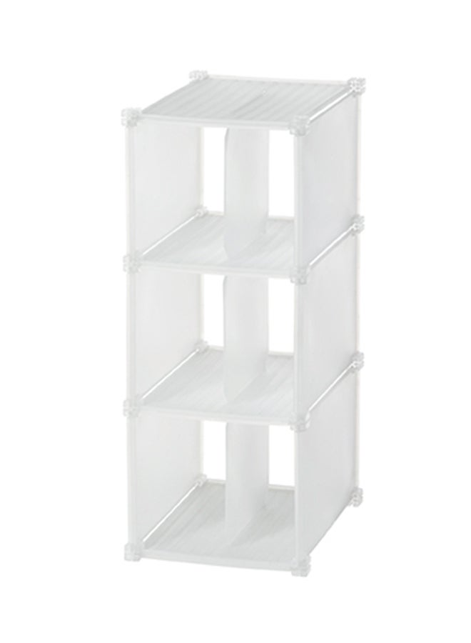 3 Layered Shoe Storage Grid White W10.43 X D13.78 X H25.39 inch