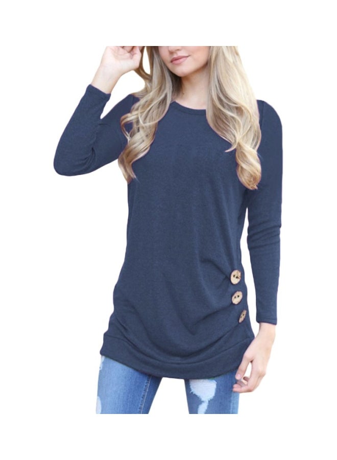 تيشيرت بأكمام طويلة أزرق - Image 1