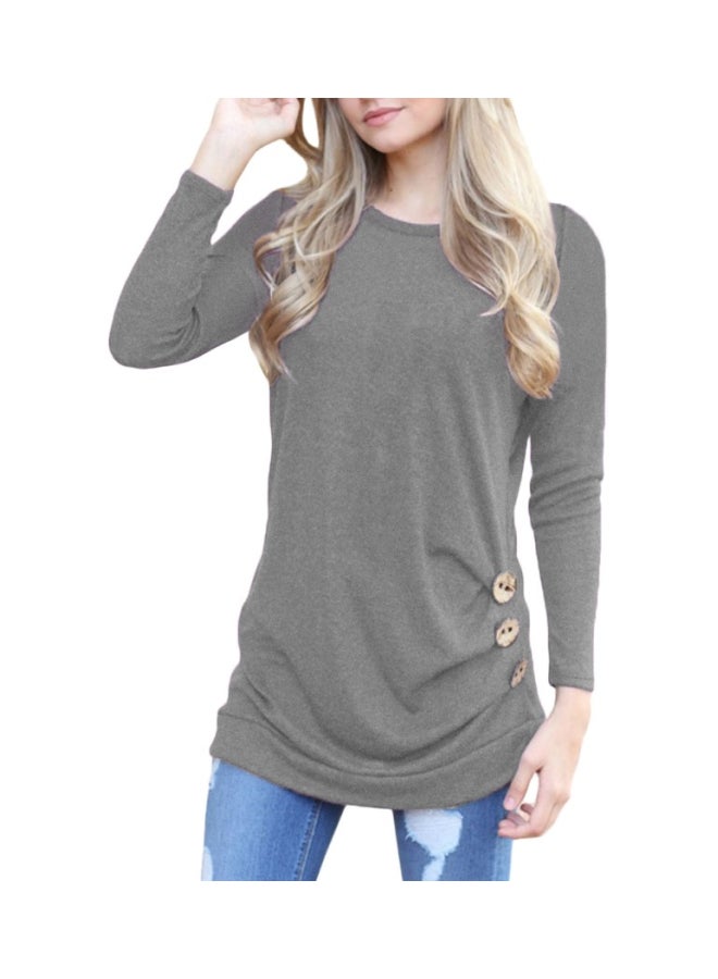 تيشيرت بأكمام طويلة رمادي - Image 1