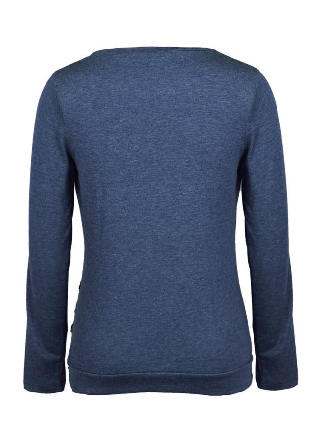 تيشيرت بأكمام طويلة أزرق - Image 2