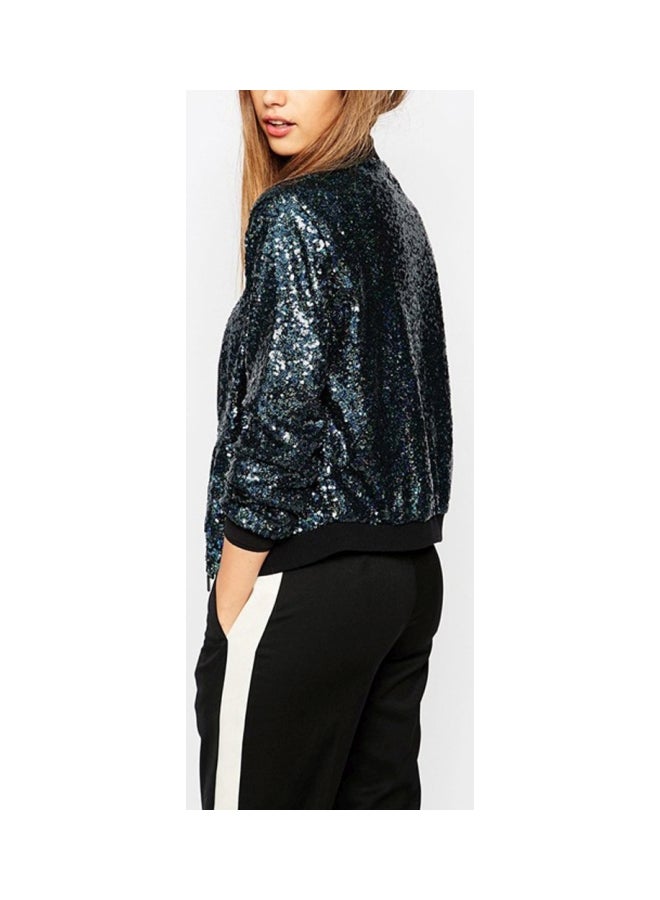 Long Sleeves Sequined Jacket Blue - v1555320960/N22284396V_2