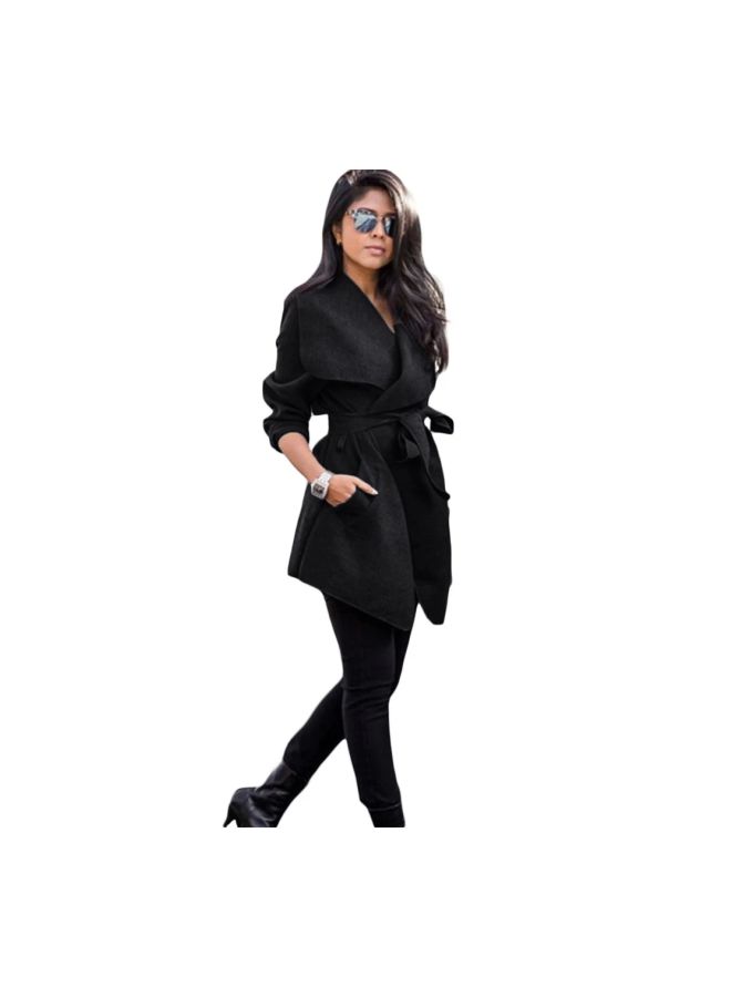 معطف بأكمام طويلة أسود - Image 4
