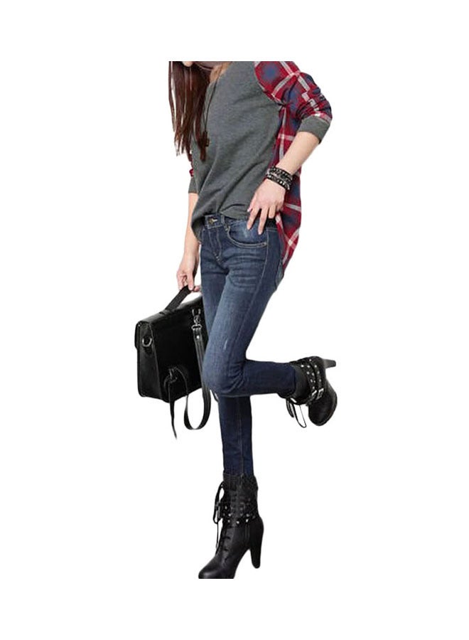 Long Sleeves Top Grey/Red - Image 3