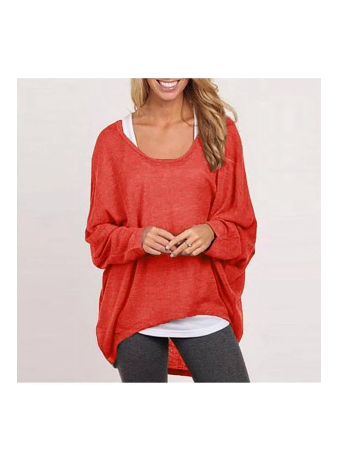 Long Sleeves Tunic Red  - Image 2