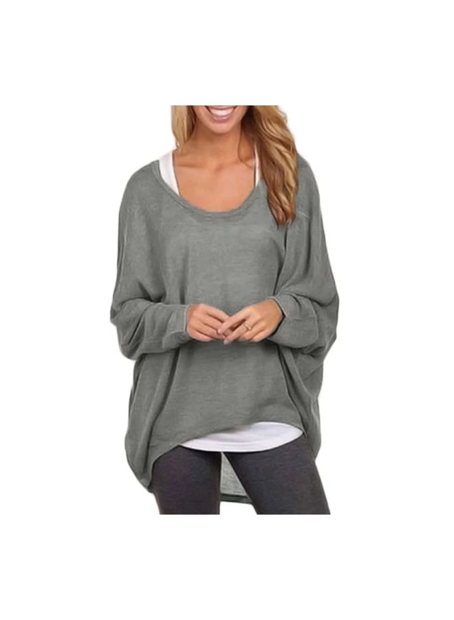 Long Sleeves Tunic Grey  - Image 2