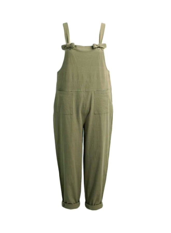 Casual Sleeveless Jumpsuit Green  - Image 1