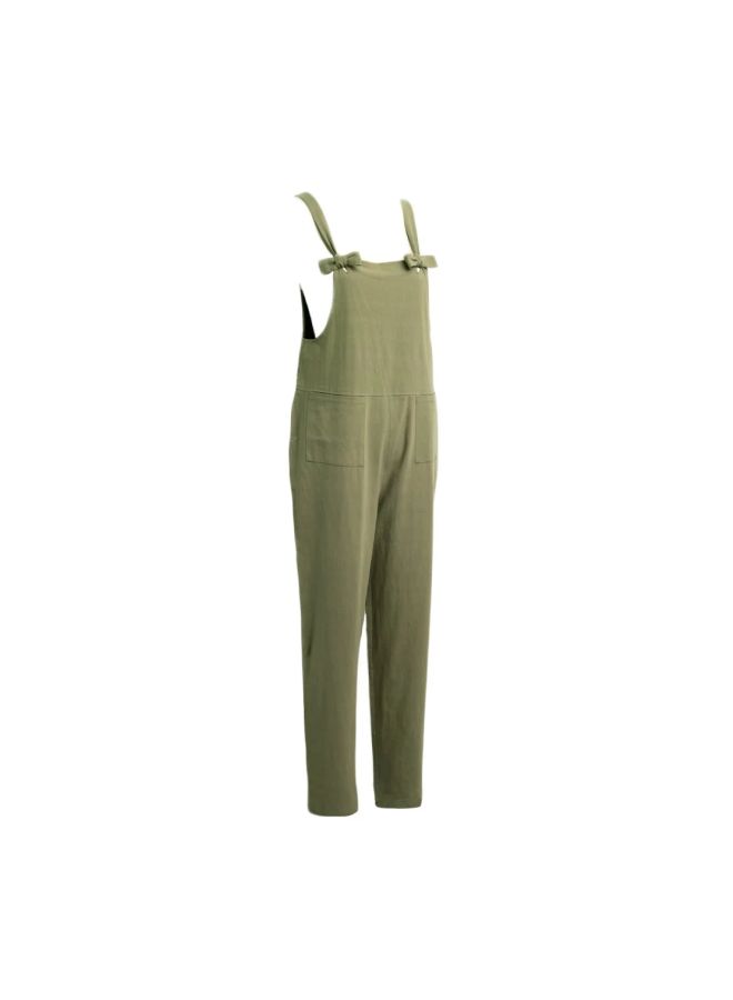 Casual Sleeveless Jumpsuit Green  - Image 3