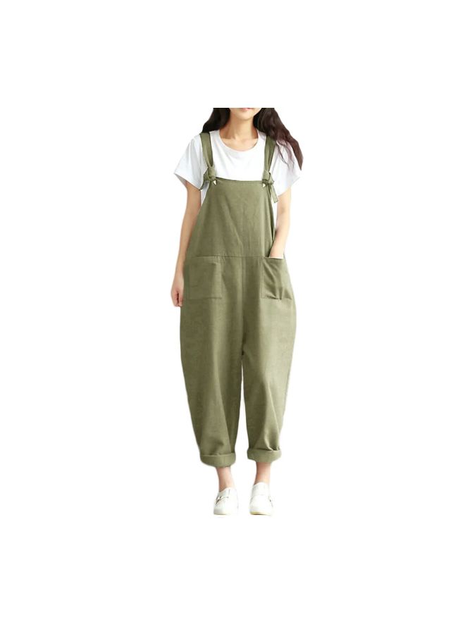 Casual Sleeveless Jumpsuit Green  - Image 4