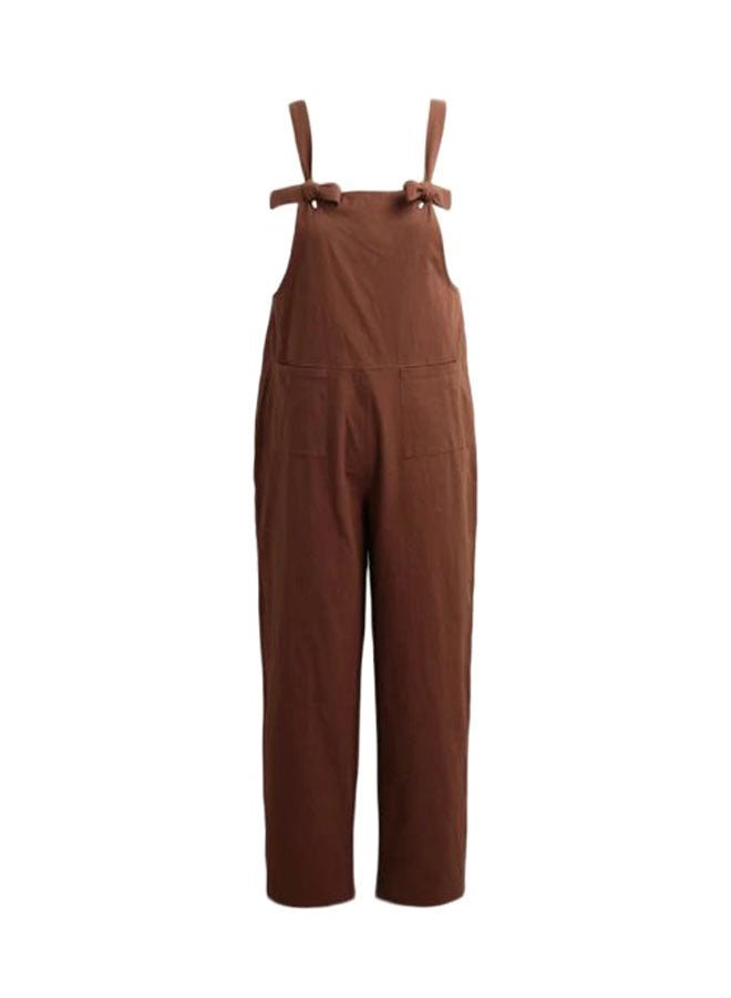 Casual Sleeveless Jumpsuit Khaki  - Image 1