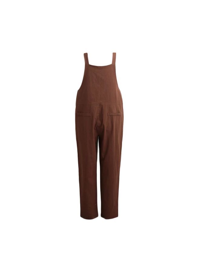 Casual Sleeveless Jumpsuit Khaki  - Image 2